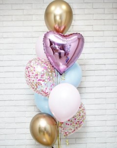 Create meme: photo balloons, the beads are pink and silver, a bunch of pink balloons