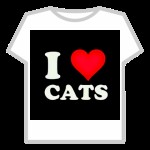 Создать мем: футболка любимый кот, одежда с надписями i love cat, i love