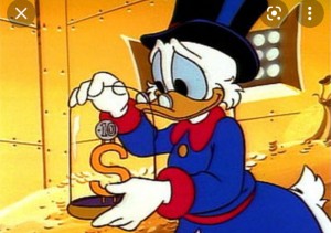 Create meme: ducktales, Scrooge McDuck dollars in the eyes, Scrooge McDuck