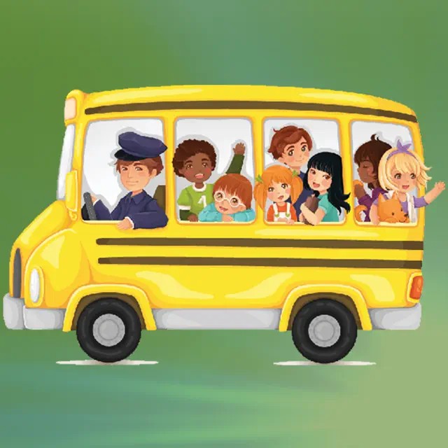 Создать мем: автобус иллюстрация, школьный автобус рисунок, школьный автобус мультяшный