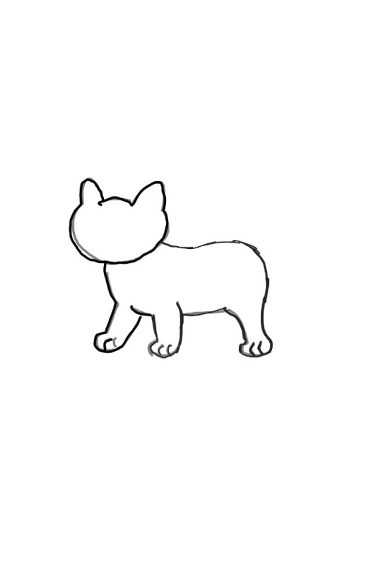 Создать мем: кошка рисунок basic, кот рисунок, кот