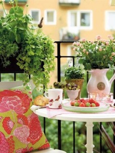 Create meme: outdoor balcony, summer comfort pictures, flowers on the terrace picture