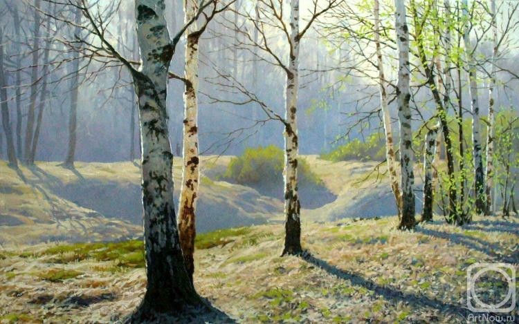 Create meme: The birch painting, Levitan birch grove painting, painting by Vladimir Fedorov