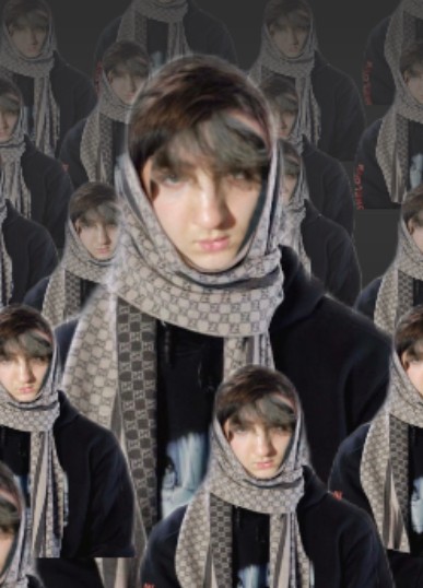 Создать мем: шарфы на подиуме, парень, женщина