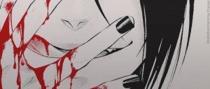 Create meme: anime avatars with blood, anime images black and white with blood, anime