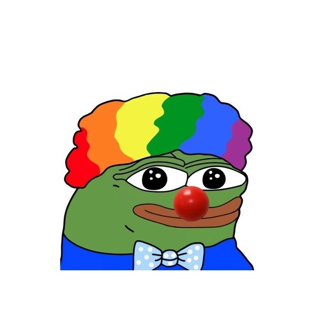 Create meme: angry pepe the clown, pepe frog the clown, pepe the clown frog