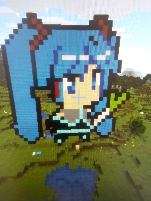 Create meme: Hatsune Miku pixel art minecraft, pixel art, Hatsune Miku Pixel