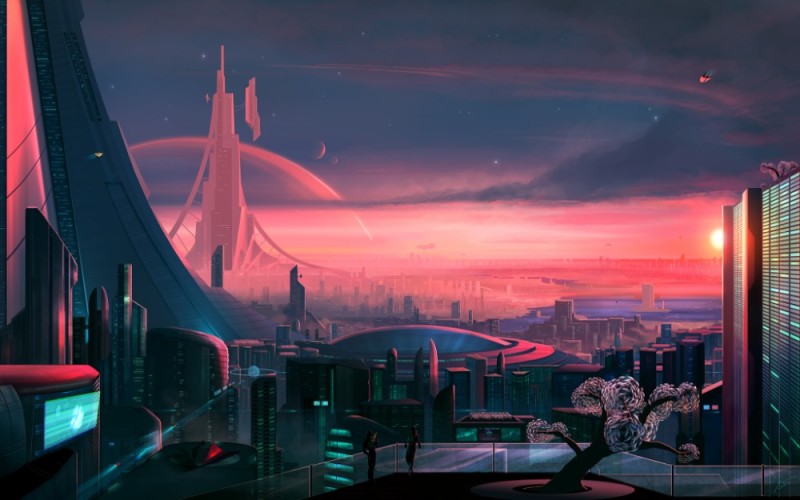 Create meme: the city of the future art, cyberpunk city, the city of the future