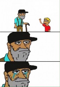 Создать мем: Дед и внук