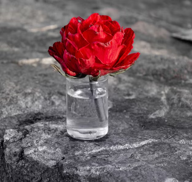 Create meme: a rose in a jar, red rose, roses 