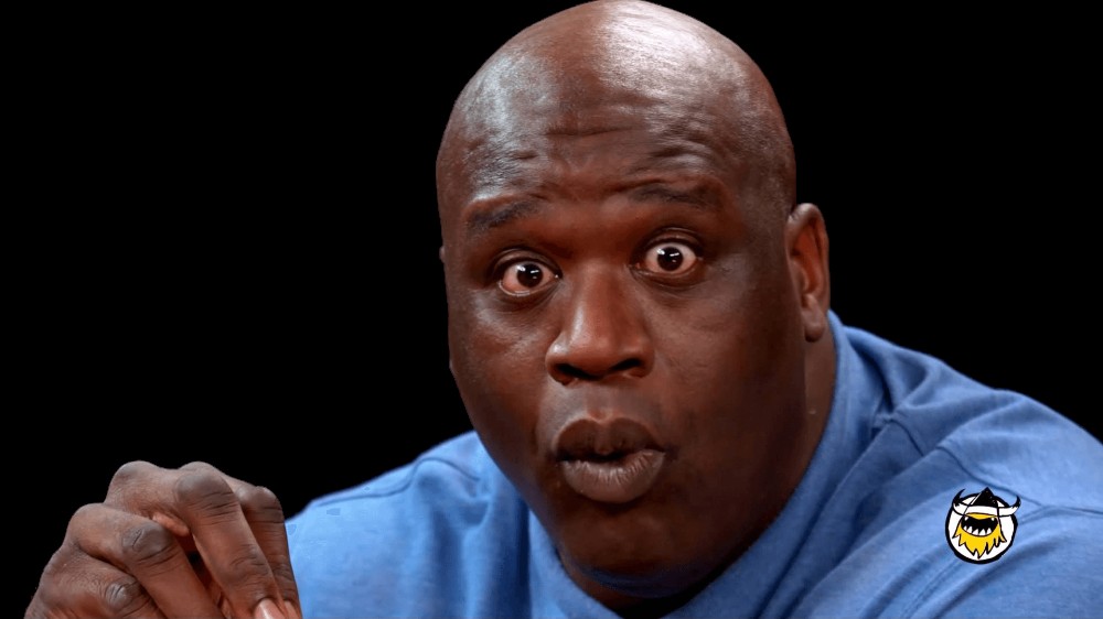 Create meme: the surprised man meme, shaq 