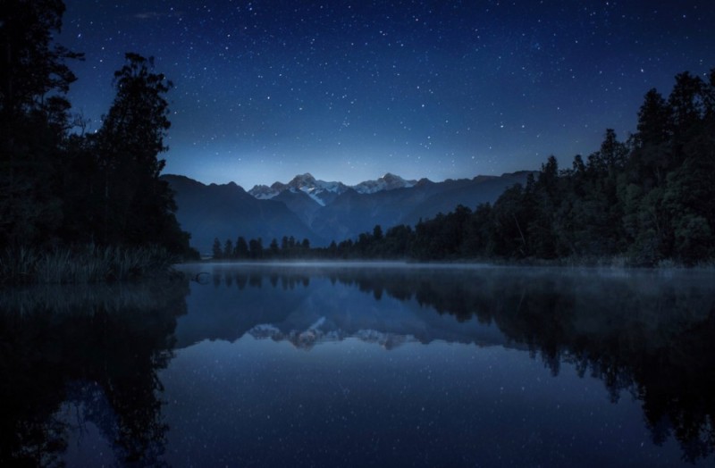 Create meme: night landscape , night lake, beautiful nature at night