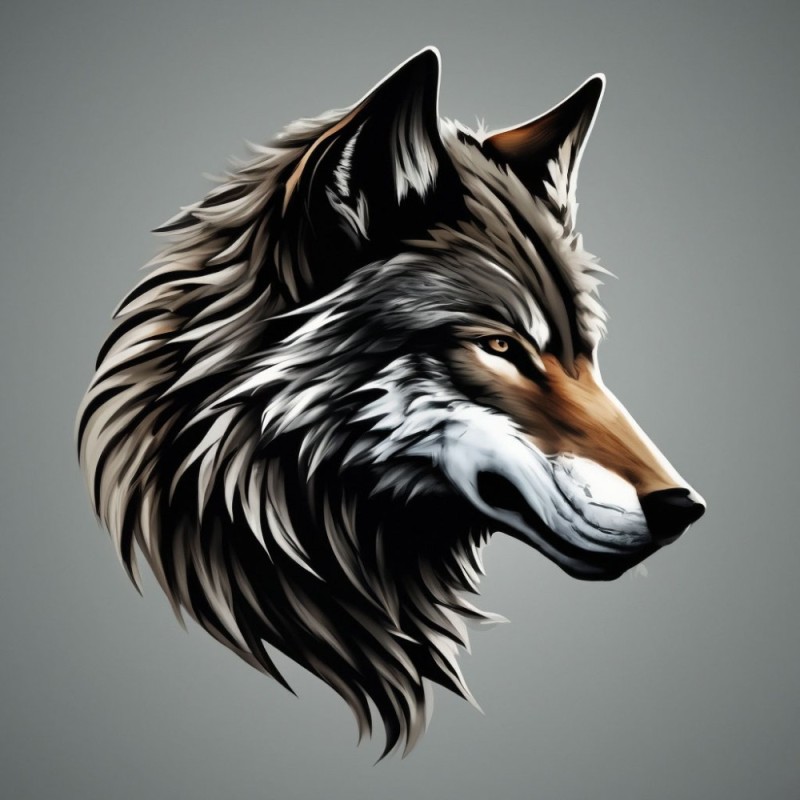 Создать мем: серый волк, рисунок волка, волк волк