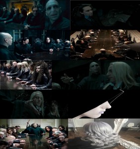 Create meme: Harry Potter Draco and Voldemort, The death eaters, Harry Potter Lucius Malfoy