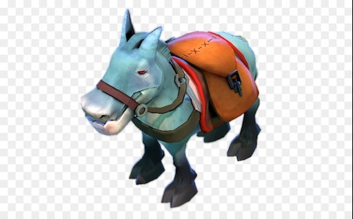 Create meme: courier from dota, kobold dota 2, The courier of dota 2 is a donkey