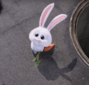 Create meme: rabbit snowball