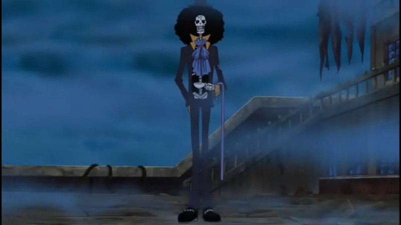 Create meme: van pease Brook, one piece brook, Van Pease Skeleton Brook