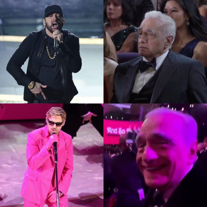 Create meme: Eminem Oscar 2020, Martin Scorsese on Eminem at the Oscars, screenshot 