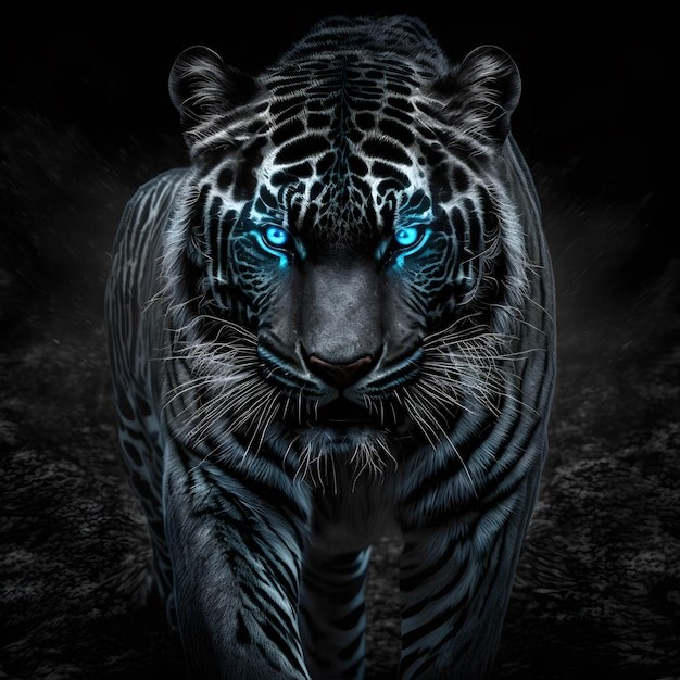Создать мем: голубой тигр, тигр оскал, тигр черный