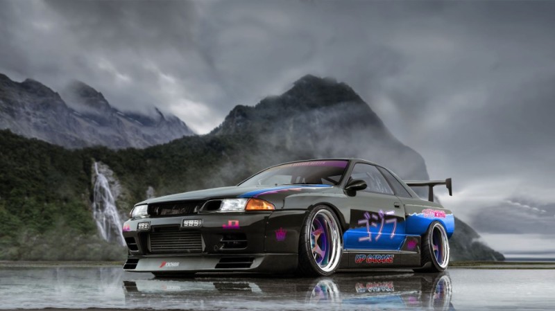 Создать мем: nissan skyline gt r r 34, nissan skyline r 32, nissan skyline r34 gt-r