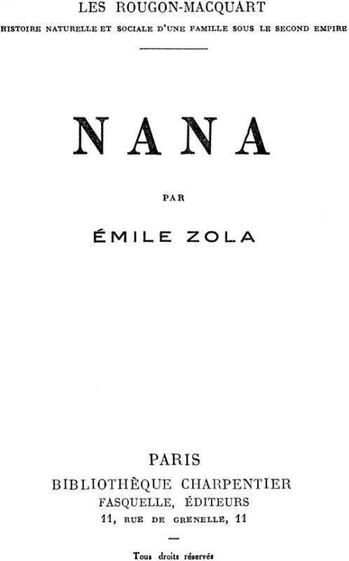 Create meme: text page, publication of the book, Zola Nana cover