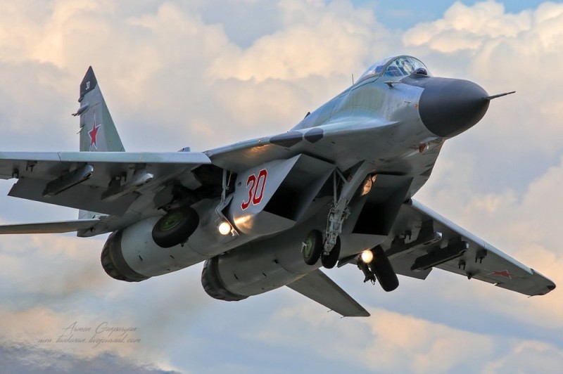 Create meme: mig-29 of the Russian Air Force, the fighter of Russia, MiG 29 
