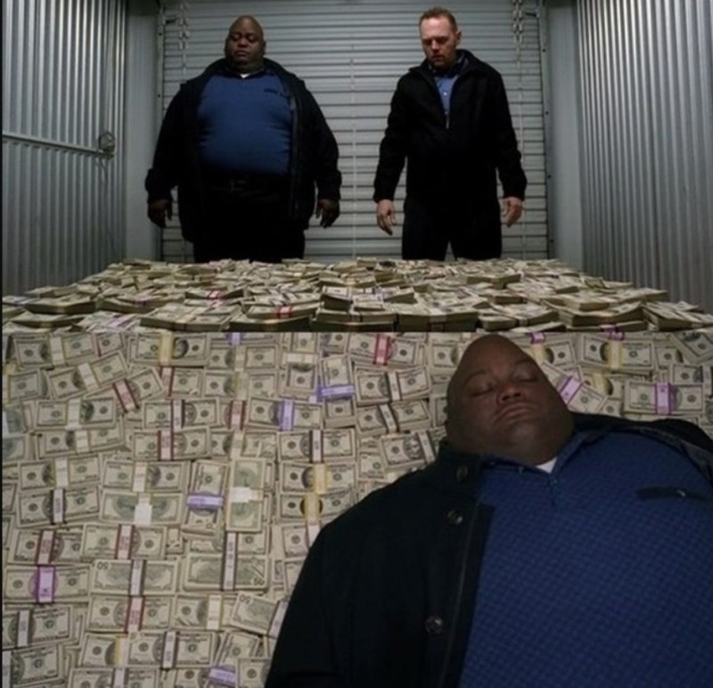 Create meme: the negro is lying on the money, Breaking Bad is about money, they lie on the money