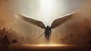 Create meme: fallen angel, angel warrior