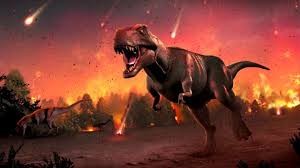 Create meme: Tyrannosaurus, the death of the dinosaurs, dinosaurs