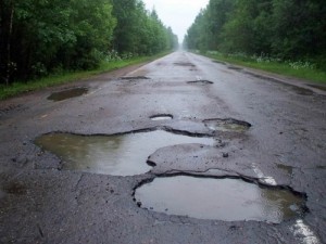 Create meme: road works, potholes, on the road