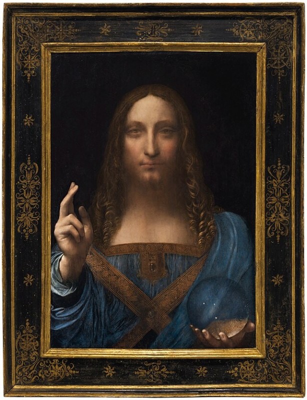 Create meme: leonardo da vinci's painting the savior of the world, leonardo da vinci the savior of the world, Da vinci leonardo