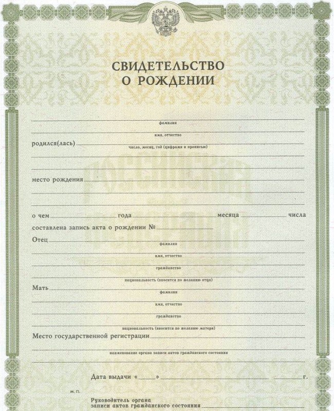Create meme: birth certificate template, birth certificate form, the birth certificate is empty