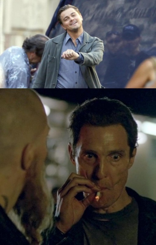 Create meme: Matthew McConaughey with a cigarette, McConaughey smokes meme, The McConaughey meme