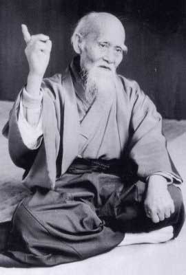 Create meme: meme monk the sage , Ma'am with Morihei Ueshiba, the japanese sage