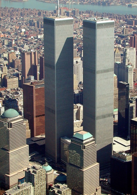 Создать мем: вид на нью йорк с башнями близнецами, втц нью-йорк башни близнецы, twin towers