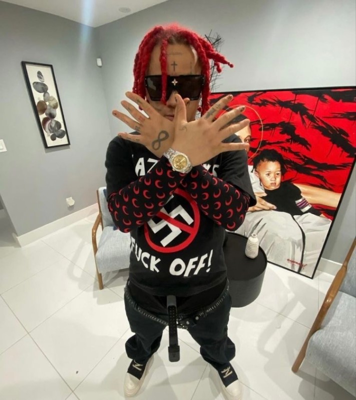 Создать мем: парень, триппи ред и текаши, lil pump 4к