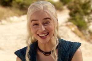 Create meme: Emilia Clarke laughs, daenerys Targaryen