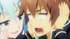 Create meme: goddess bless this beautiful world, konosuba alice, konosuba kazuma and aqua funny