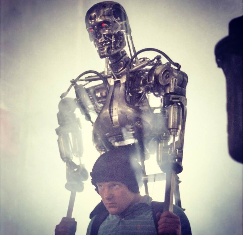 Создать мем: терминатор 1984 робот, cyborg art, terminator 1984 со съёмок