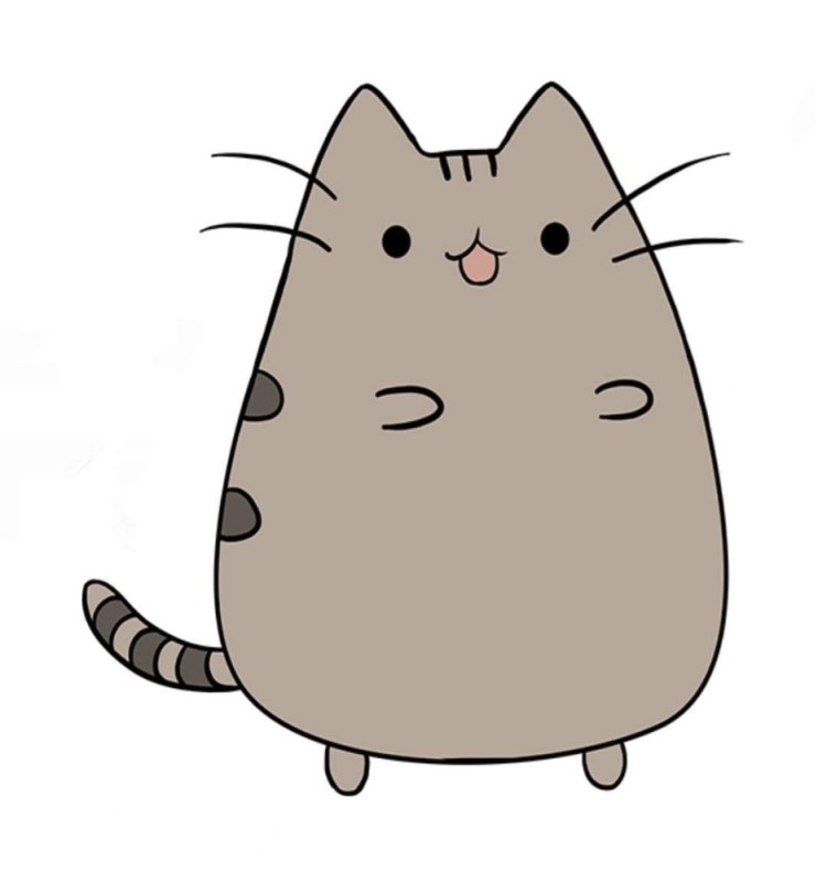 Создать мем: стикеры пушин кэт, котики рисунки милые, серый котик рисунок