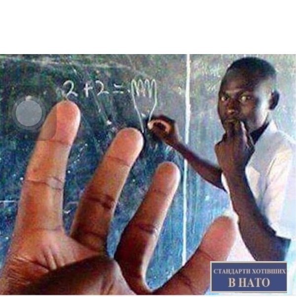 Create meme: The negro at the board 2+2, The negro meme at the blackboard, counts on his fingers