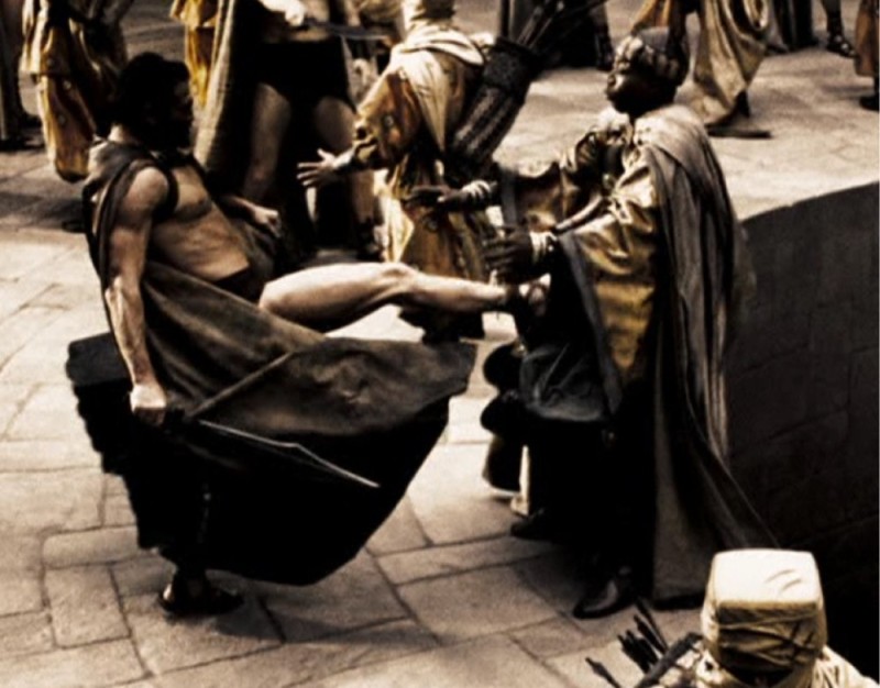 Create meme: 300 Spartans kick, Sparta , 300 spartans history