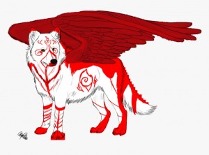 Create meme: red wolf, anime wolves