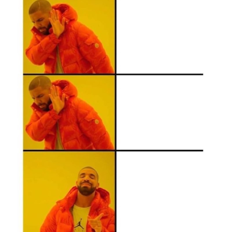 Create meme: meme Drake pattern, meme drake , the meme with the guy in the orange jacket