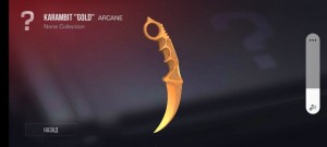 Create meme: standoff 2 karambit gold, karambit gold standoff, karambit gold