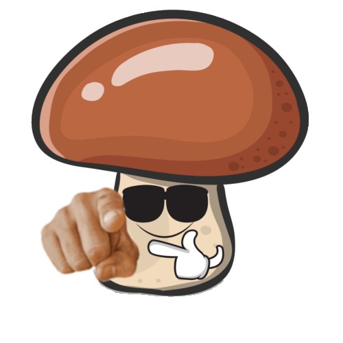 Create meme: The character is a mushroom, The evil mushroom, cool mushroom