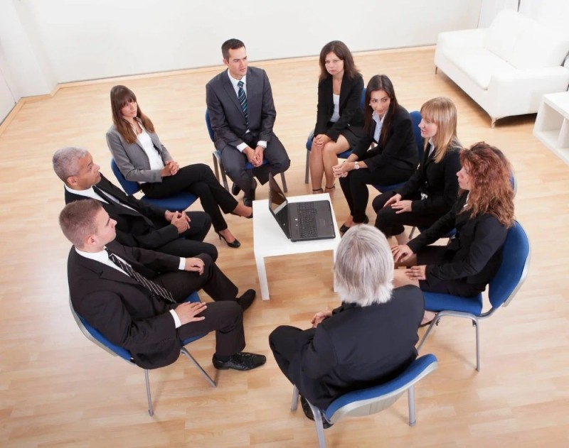 Create meme: a group of people sitting at a table, business training , training 