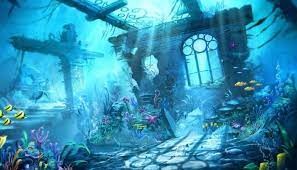Создать мем: под водой, подводные руины, фон подводный