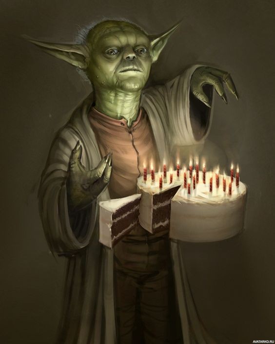 Create meme: star wars Yoda, Happy birthday Star Wars, greeting card birthday star wars