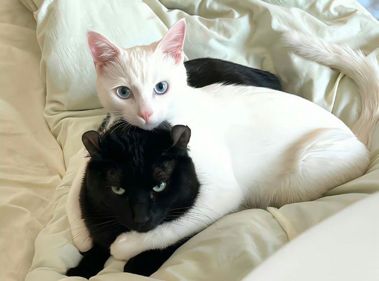 Создать мем: ангорская кошка, чёрный и белый котик и котик, ангорская кошка черная